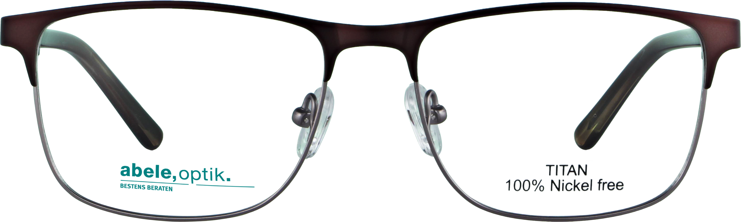 Das Bild zeigt die Korrektionsbrille 142311 von der Marke Abele Optik in braun matt.