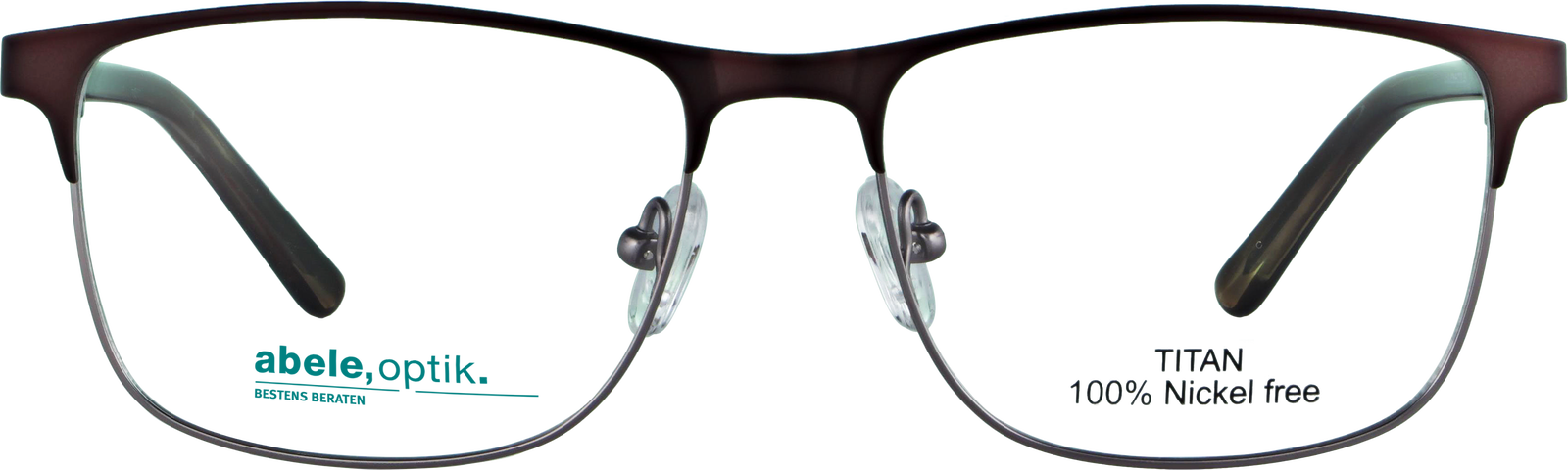 Das Bild zeigt die Korrektionsbrille 142311 von der Marke Abele Optik in braun matt.