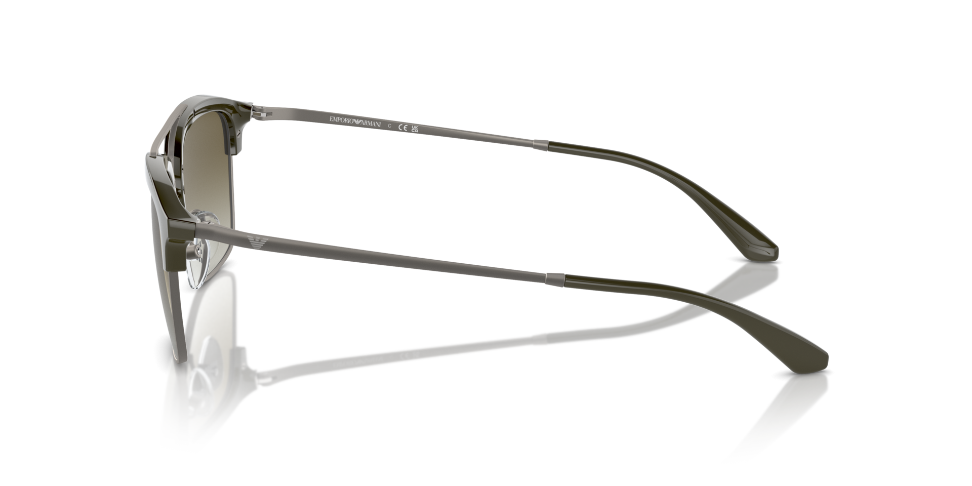 Das Bild zeigt die Sonnenbrille EA4228 30038E von der Marke Emporio Armani in grün/gunmetal.