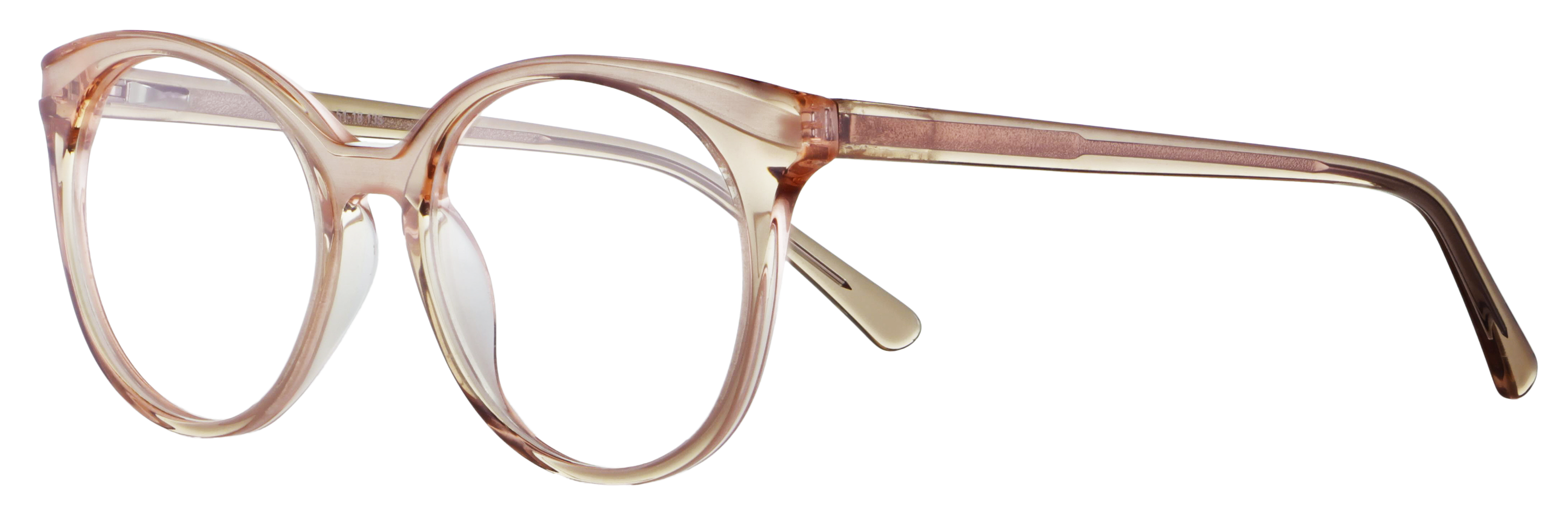 Das Bild zeigt die Korrektionsbrille 140491 von der Marke Abele Optik in apricot transparent.