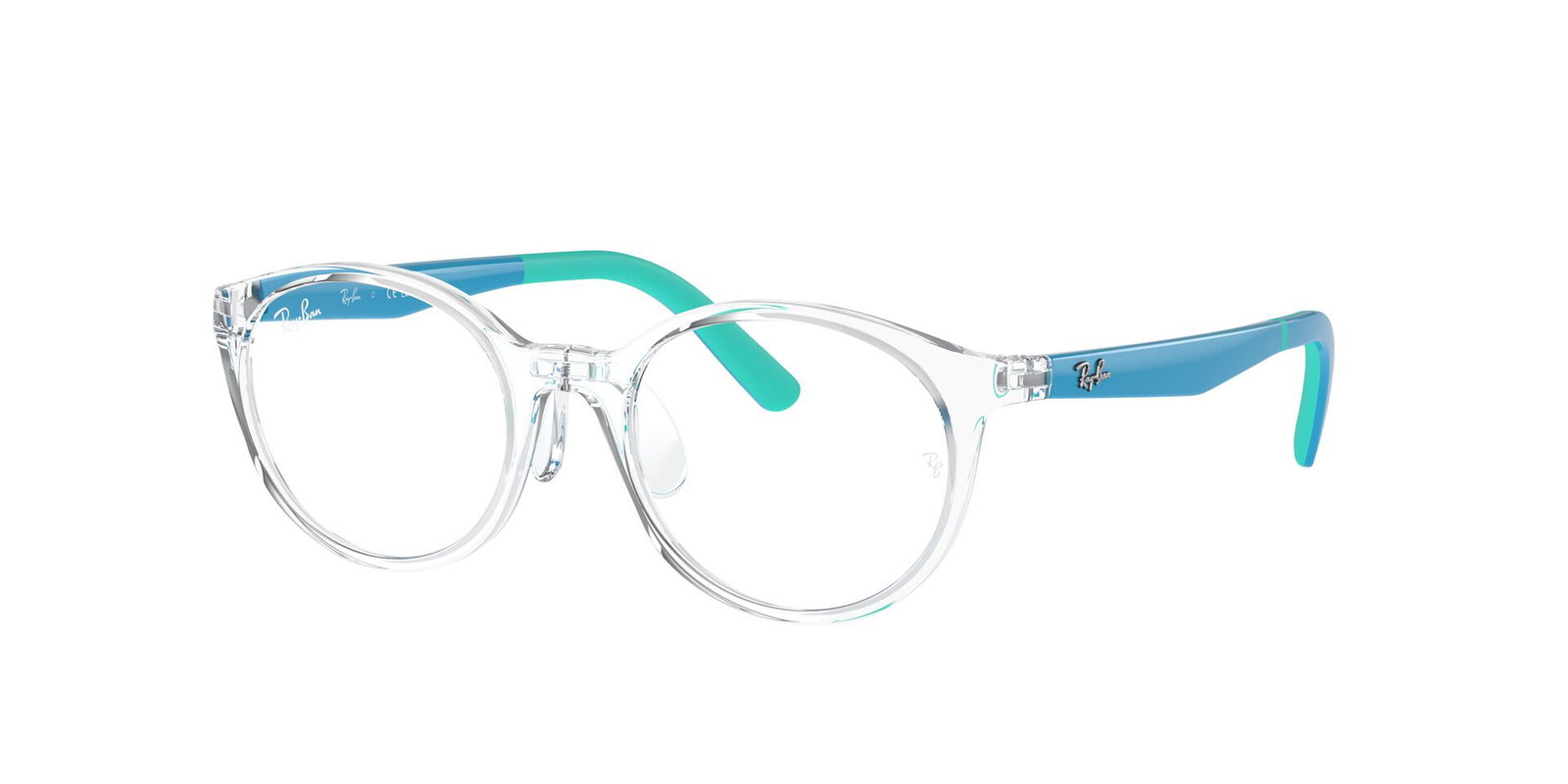 zu sehen ist die Korrektionsbrille RB1625D von Ray Ban für Kinder in der Farbe Transparent.