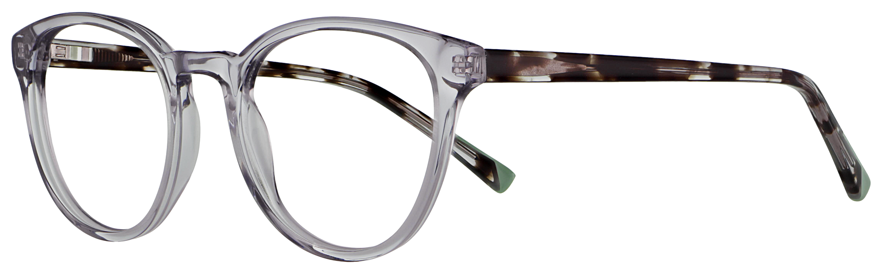 Das Bild zeigt die Korrektionsbrille 140341 von der Marke Abele Optik in grau transparent.