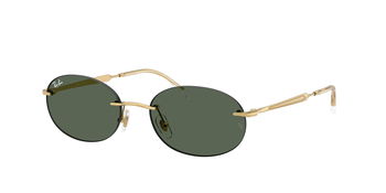 Das Bild zeigt die Ray Ban Sonnenbrille RB3767 in Gold mit grünen Verlaufsgläsern von seitlich.