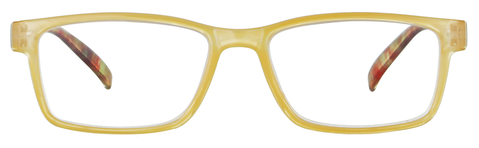 Das Bild zeigt die Fertiglesebrille 04882 von der Marke Abele Optik in gelb.