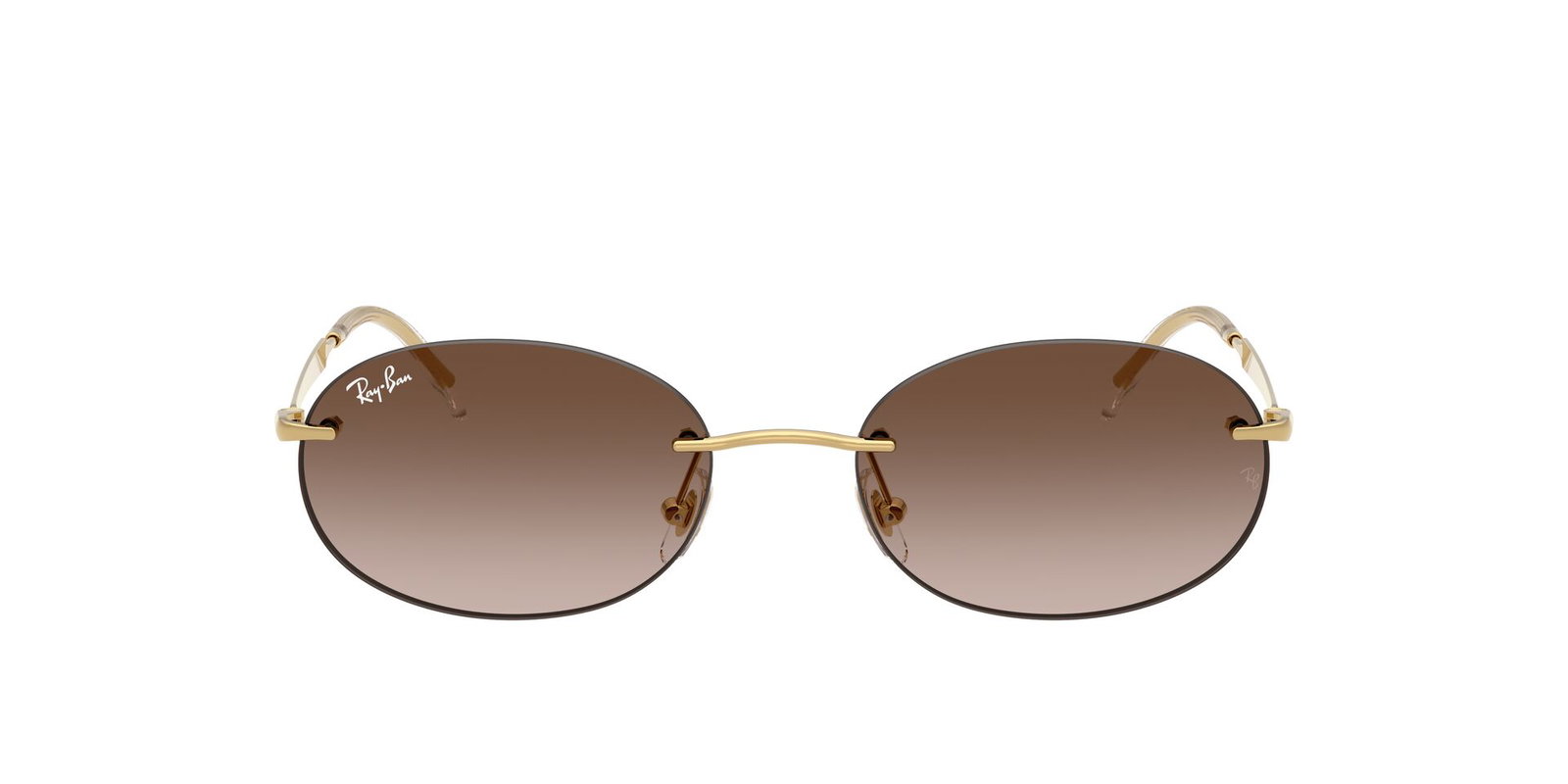 Das Bild zeigt die Ray Ban Sonnenbrille RB3767 in Gold mit braunen Verlaufsgläsern von vorne.