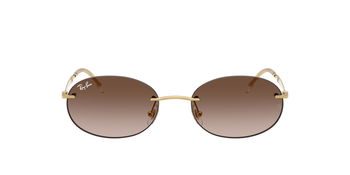 Das Bild zeigt die Ray Ban Sonnenbrille RB3767 in Gold mit braunen Verlaufsgläsern von vorne.