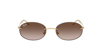 Das Bild zeigt die Ray Ban Sonnenbrille RB3767 in Gold mit braunen Verlaufsgläsern von vorne.