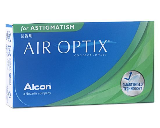 Das Bild zeigt die Verpackung der torischen Kontaktlinse Air Optix for Astigmatism.