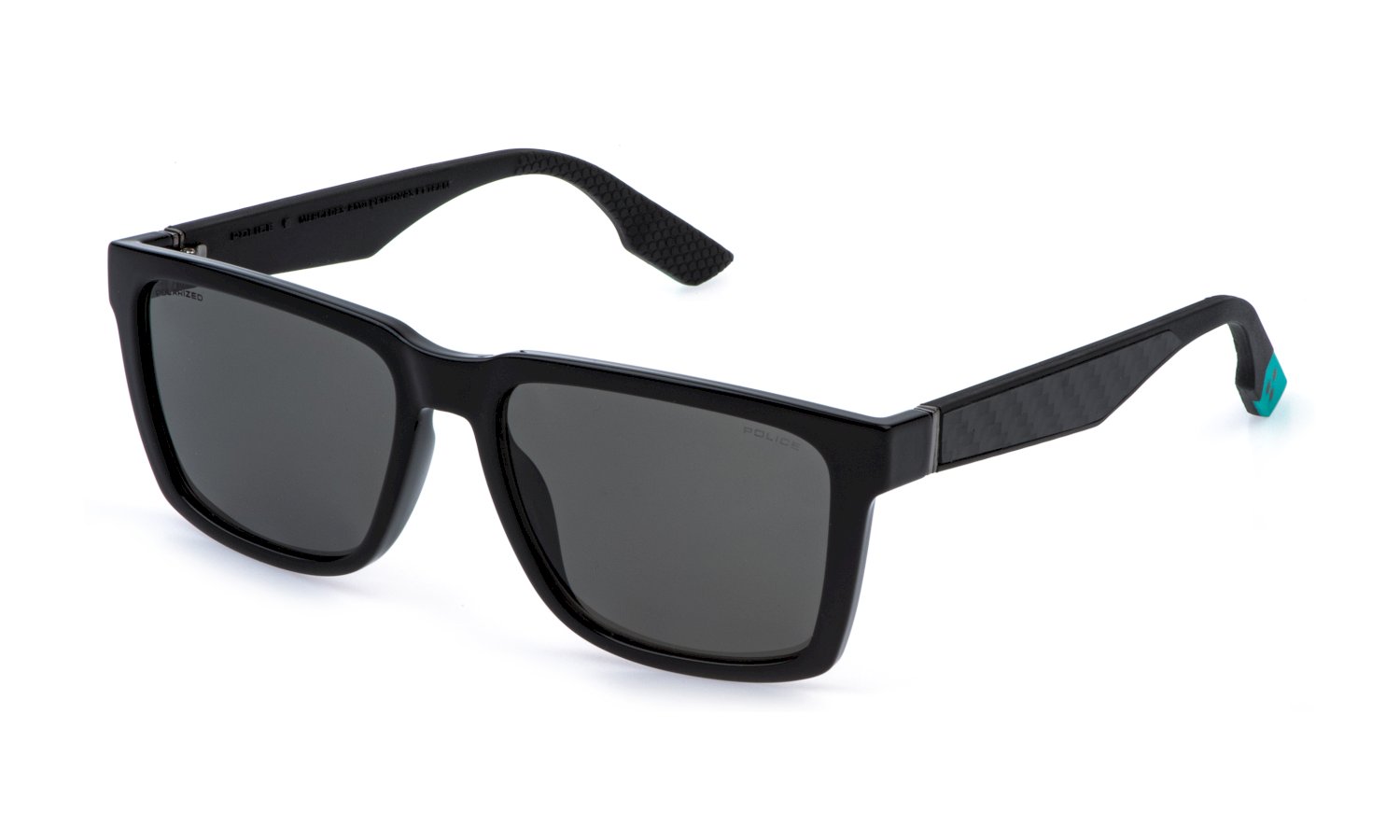 Das Bild zeigt die Sonnenbrille SPLR49 von der Marke Police in Schwarz.