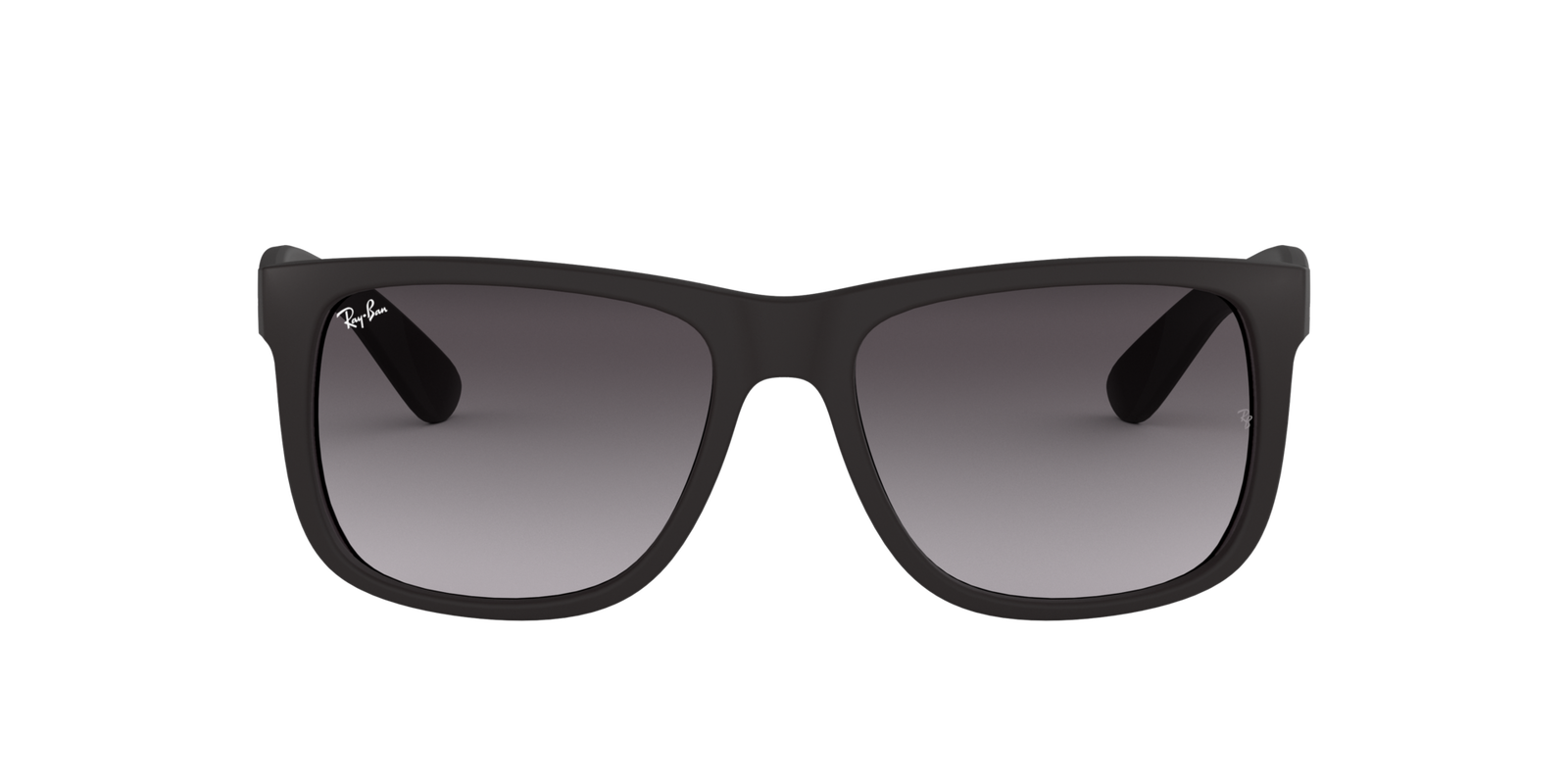 Das Bild zeigt die schwarze Ray Ban Justin von vorne.