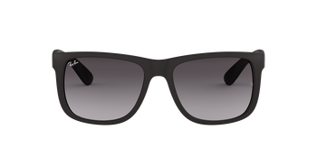 Das Bild zeigt die schwarze Ray Ban Justin von vorne.