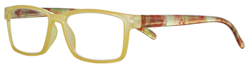 Das Bild zeigt die Fertiglesebrille 04882 von der Marke Abele Optik in gelb.
