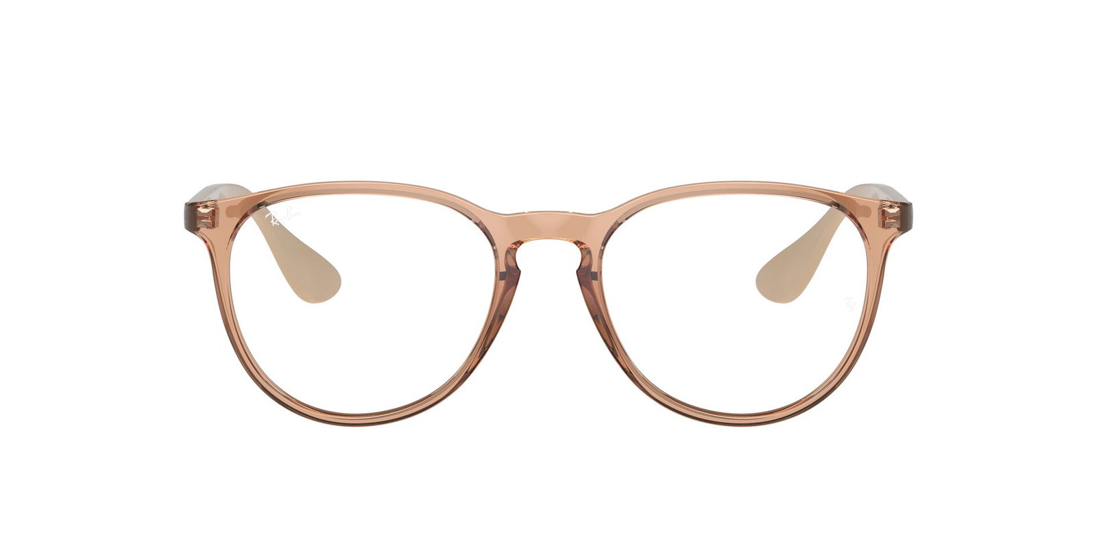 Das Bild zeigt die Korrektionsbrille RX7046 von Ray Ban in Nude von vorne.