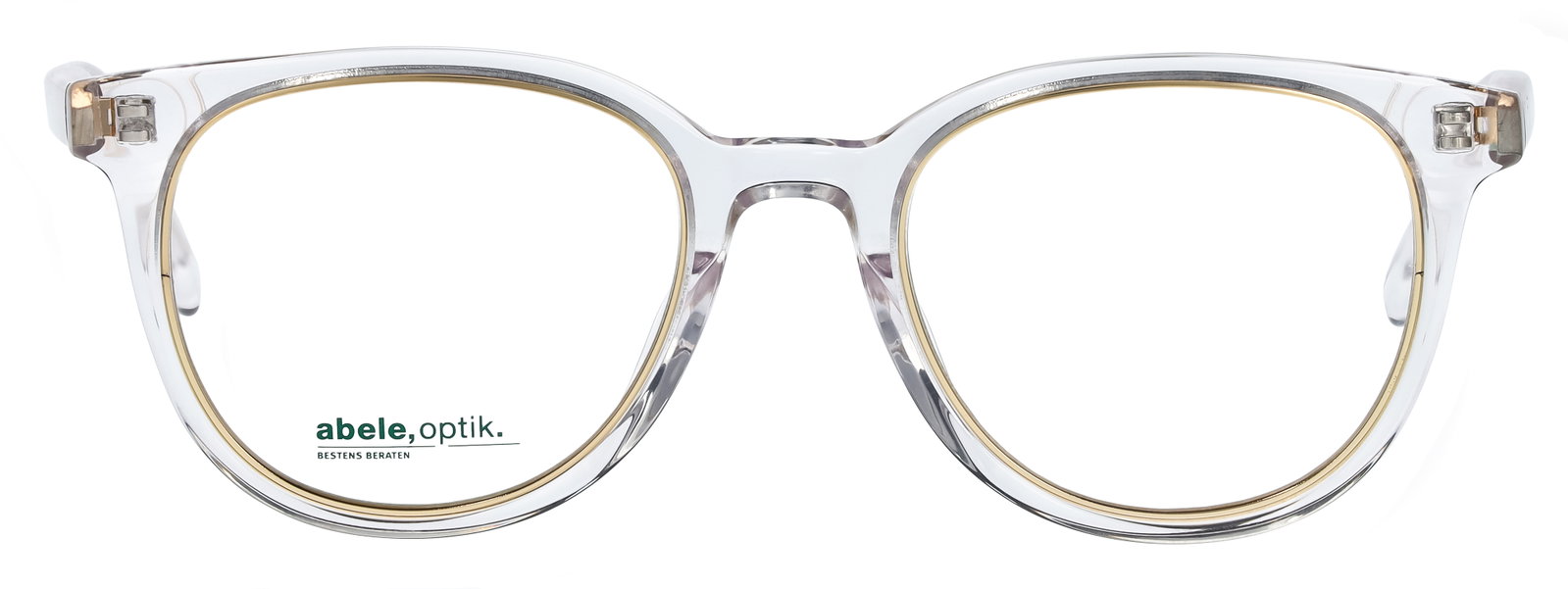 Das Bild zeigt die Brille 149091 von der Marke Abele Optik in gold/transparent.