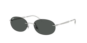 Das Bild zeigt die Ray Ban Sonnenbrille RB3767 in Silber mit dunkelgrauen Verlaufsgläsern von seitlich.