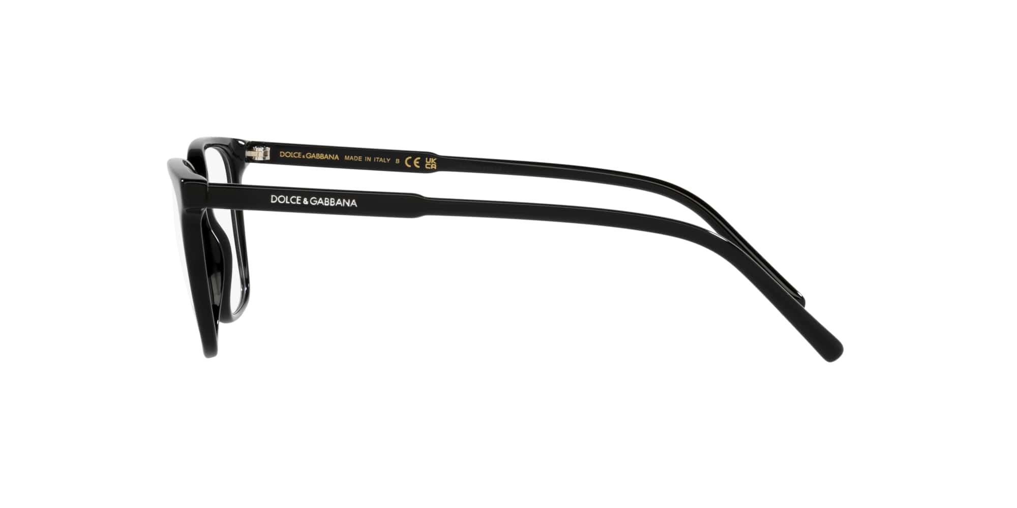 Das Bild zeigt die Korrektionsbrille DG3365 501 von der Marke D&G in schwarz.