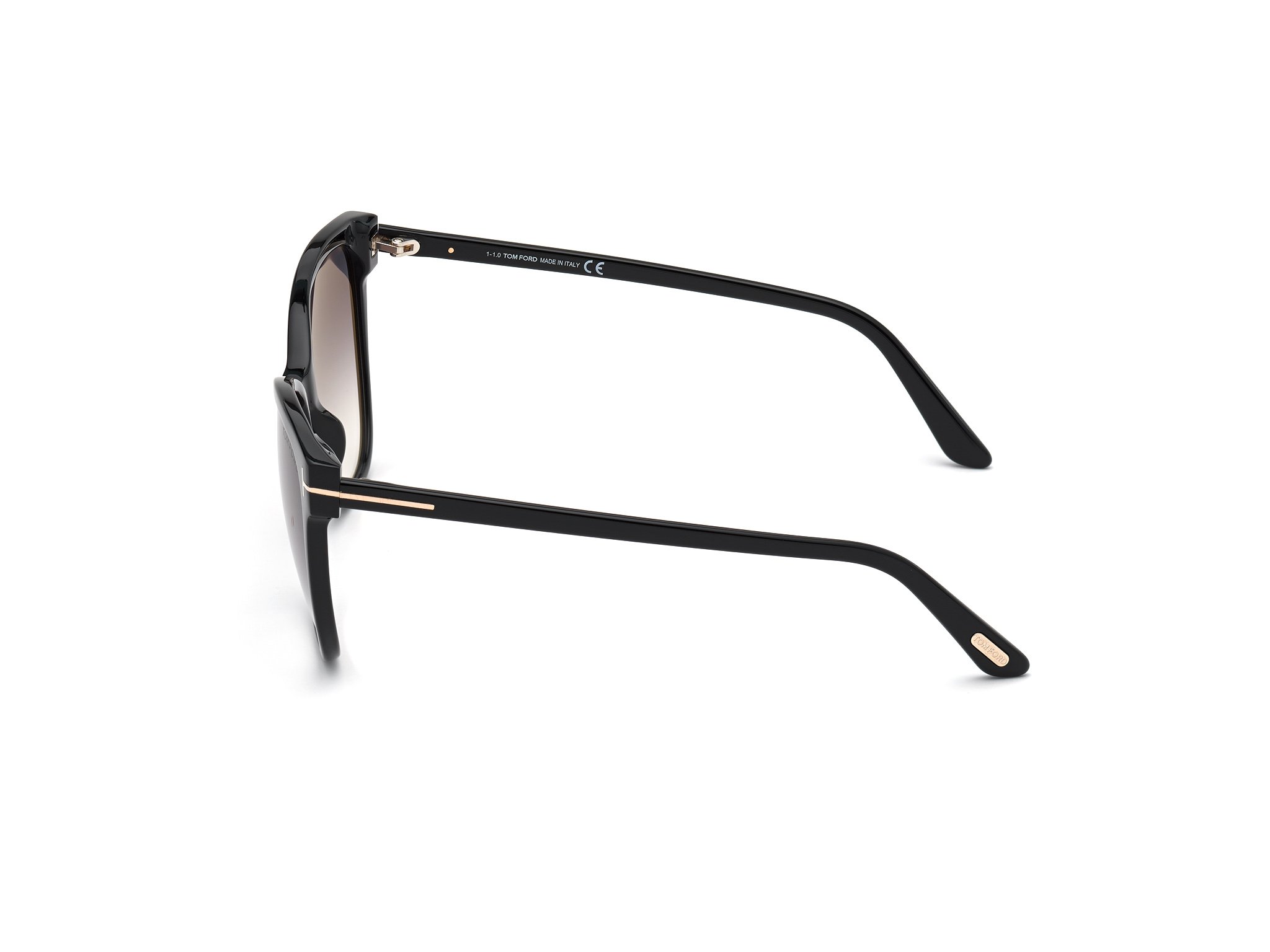 Das Bild zeigt die Sonnenbrille ANI FT0844 von der Marke Tom Ford in schwarz seitlich