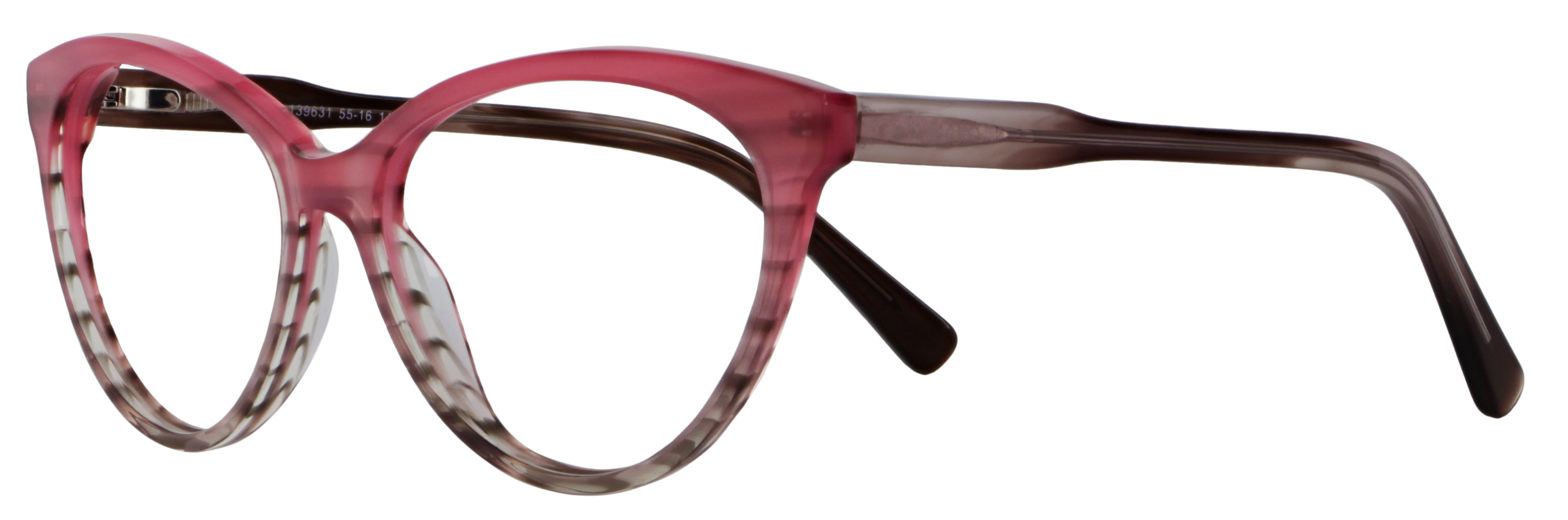 Das Bild zeigt die Korrektionsbrille 139631 von der Marke Abele Optik in rosa grau.