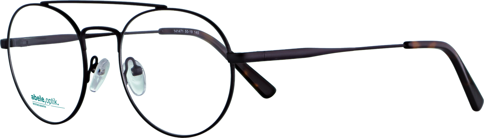 abele optik Brille 141471 schwarz matt mit Doppelsteg