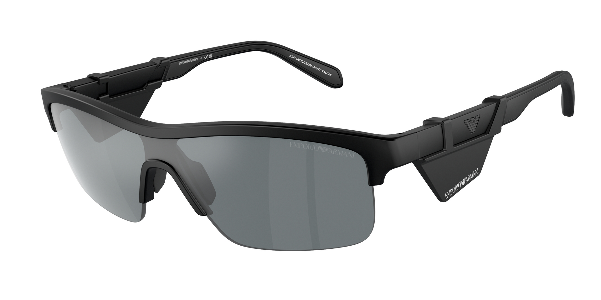 Das Bild zeigt die Sonnenbrille EA4218 50016G von der Marke Emporio Armani in Matt schwarz.