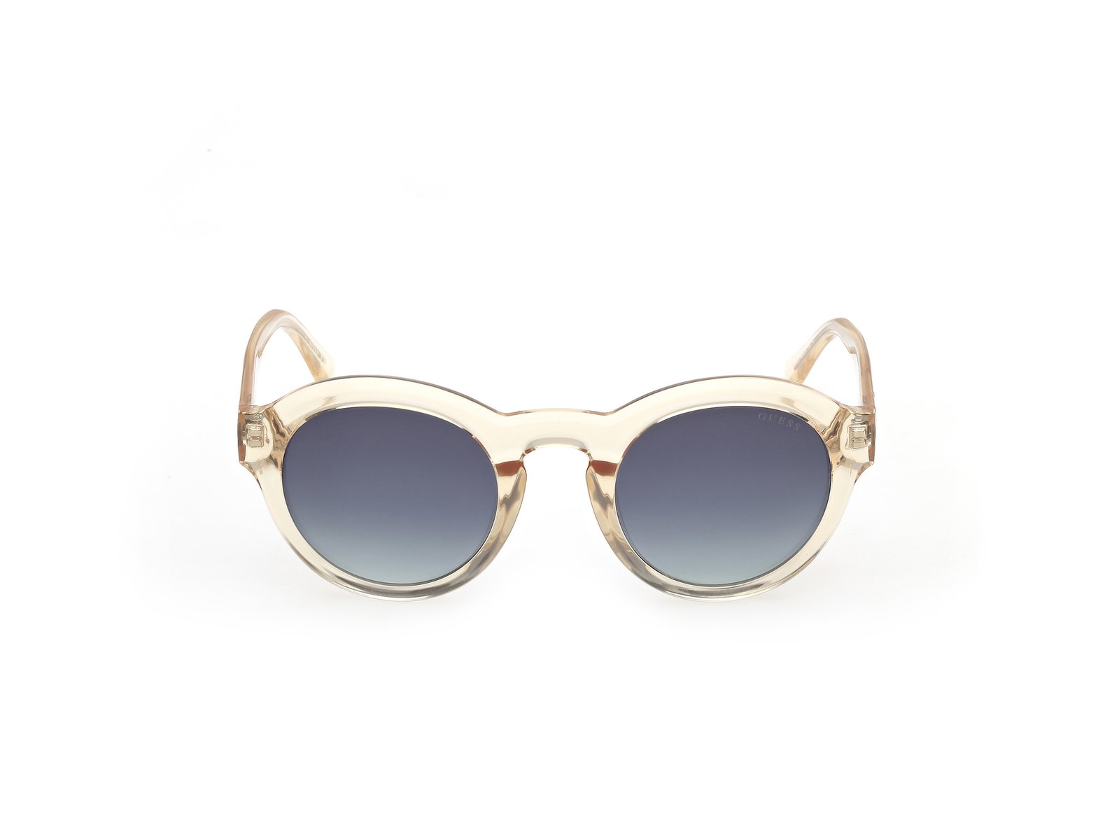 Das Bild zeigt die Sonnenbrille GU00205 39W von der Marke Guess in Gelb transparent.