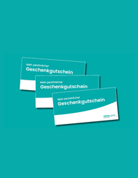 Zu sehen sind drei Geschenkgutscheine von Abele Optik