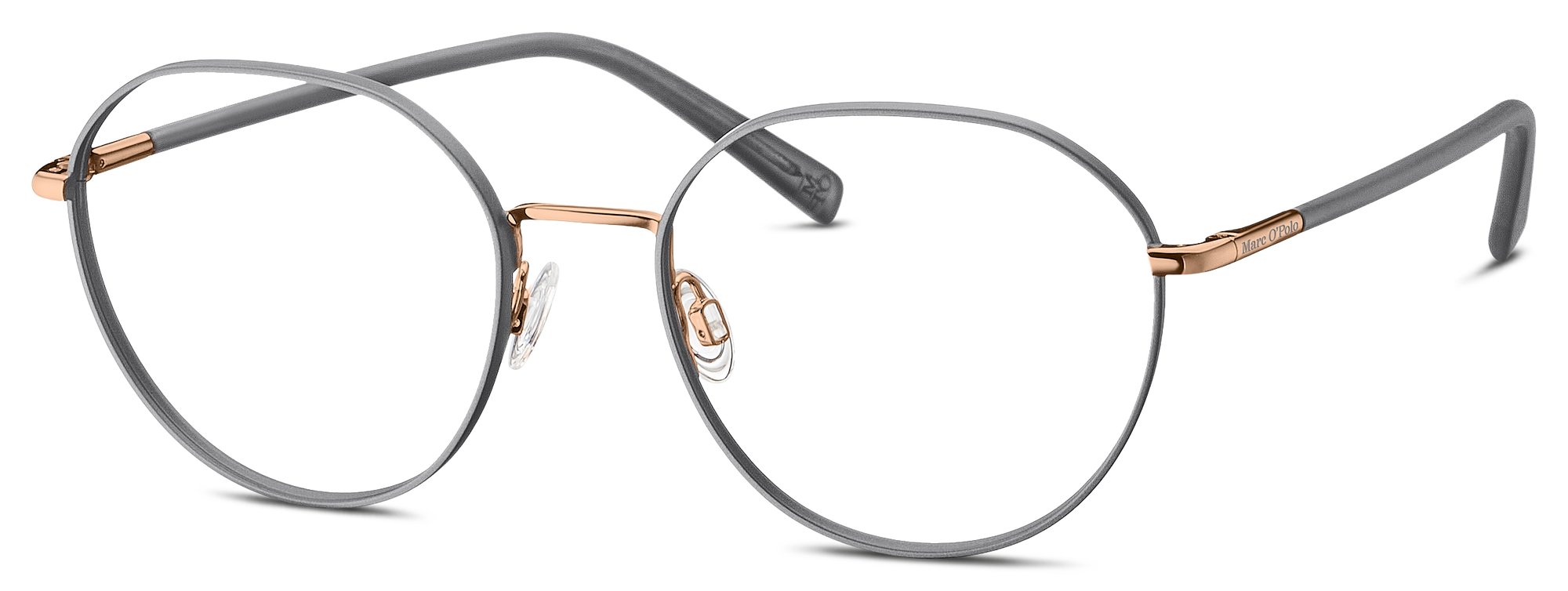 Das Bild zeigt die Korrektionsbrille 502171 20 von der Marke Marc O‘Polo in grau/gold.