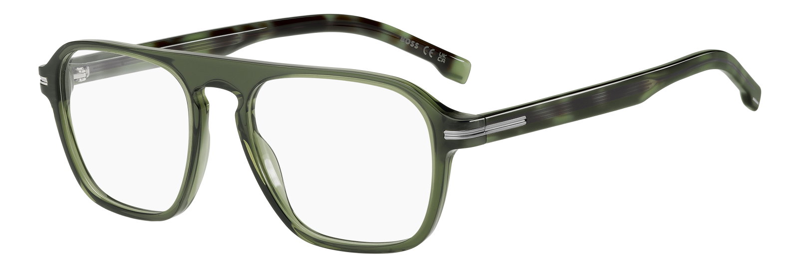 Zu sehen ist die Korrektionsbrille 1510 von Boss in der Farbe Grün.