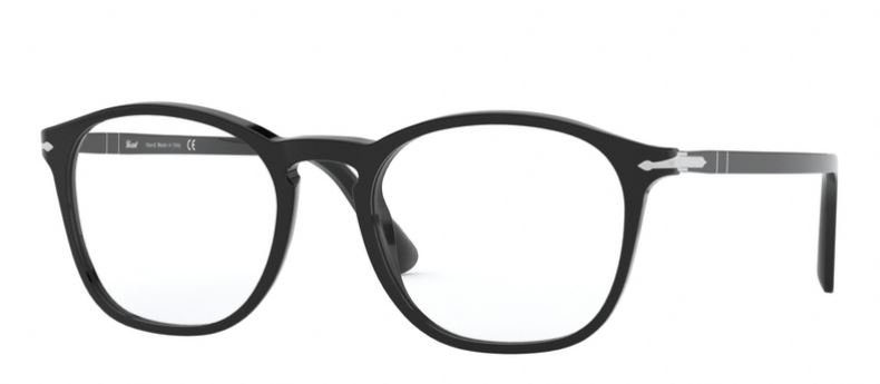 Das Bild zeigt die Korrektionsbrille PO3007VM 95 von der Marke Persol in schwarz.