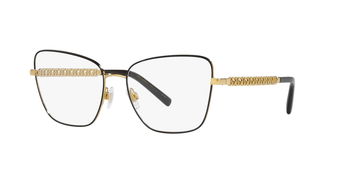 Das Bild zeigt die Korrektionsbrille DG1346 1311 von der Marke D&G in schwarz-gold.