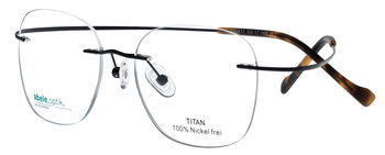 Titankomplettbrille für Damen randlos schwarz matt 150411