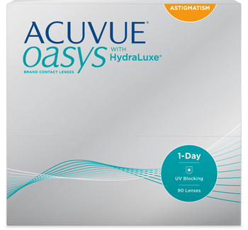 Zu sehen ist eine Packung der Acuvue Oasys Linsen