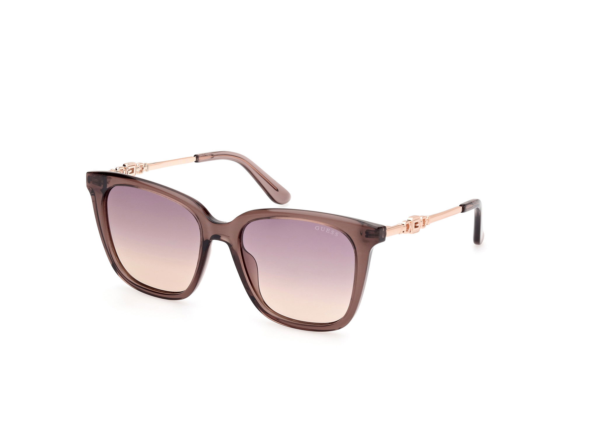 Das Bild zeigt die Sonnenbrille GU7886 59Z von der Marke Guess in lila/gold.