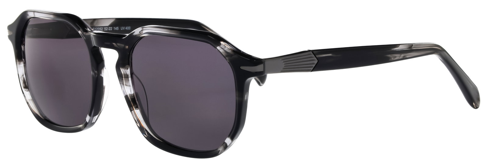 Das Bild zeigt die Sonnenbrille 722052 von der Marke Abele Optik in Schwarz/Grau transparent.