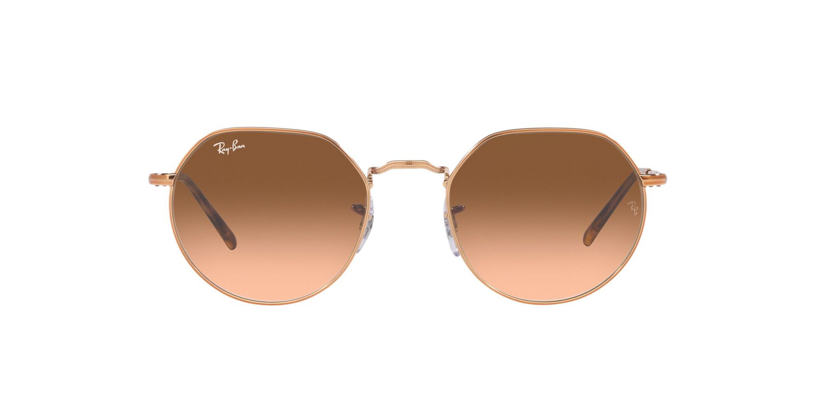 Das Bild zeigt die Ray Ban Sonnenbrille RB3565 in roségold von vorne.