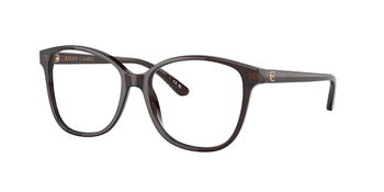 Das Bild zeigt die Korrektionsbrille RL6222 von der Marke Ralph Lauren in Ziegelrot.