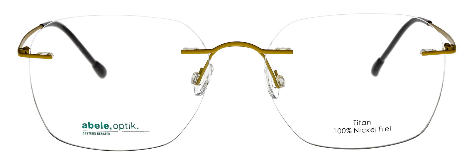 Das Bild zeigt die Titanbrille 150481 von der Marke Abele Optik in oliv