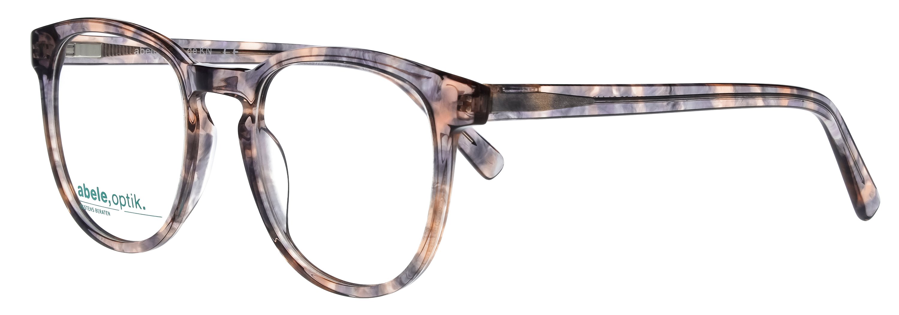 Das Bild zeigt die Korrektionsbrille 148831 von der Marke Abele Optik in apricot-grau gemustert.