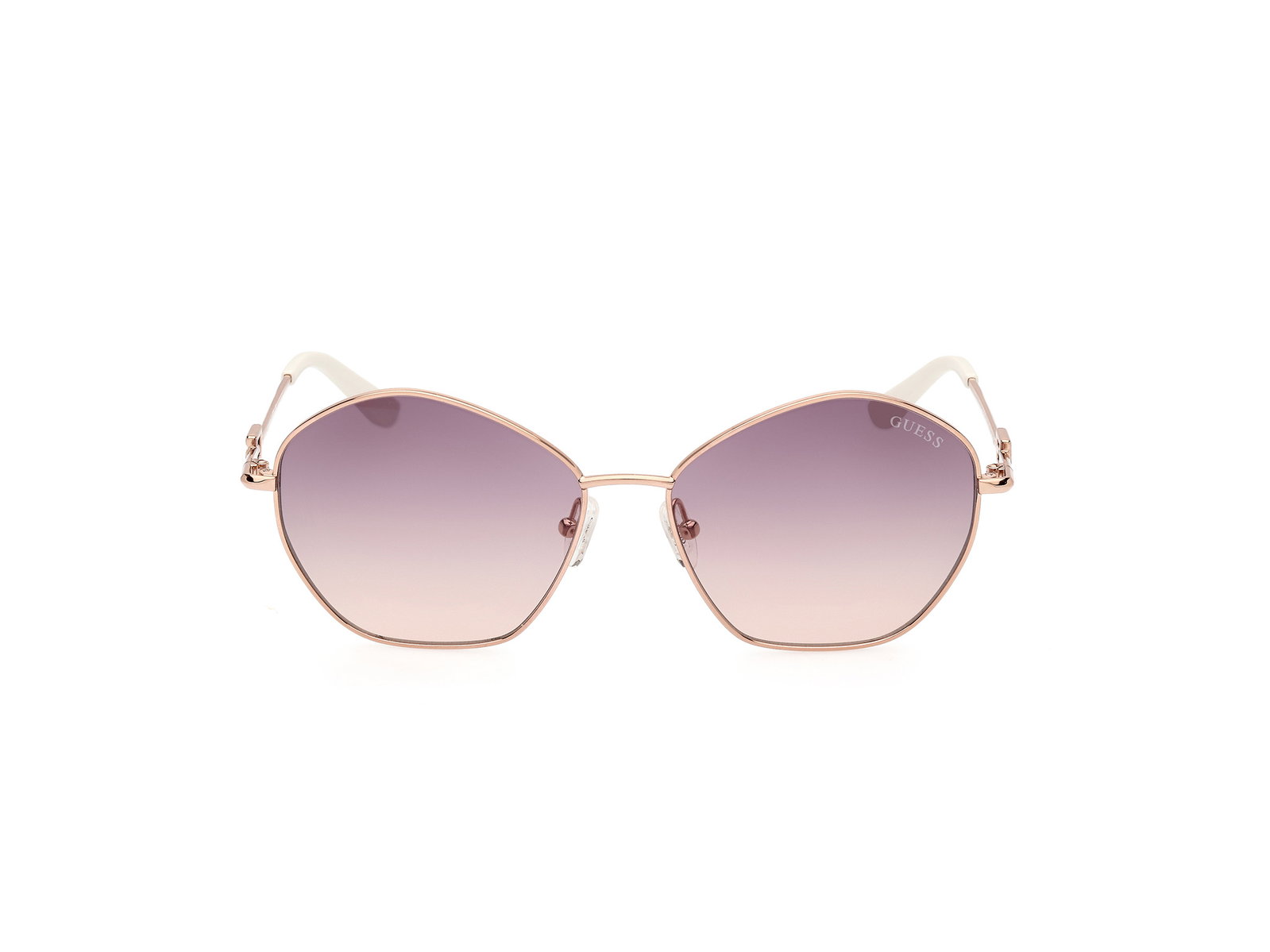 Das Bild zeigt die Sonnenbrille GU7907 28Z von der Marke Guess in rose gold.