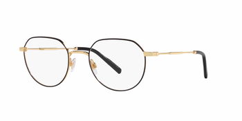 Das Bild zeigt die Korrektionsbrille DG1349 1311 von der Marke D&G in schwarz-gold.