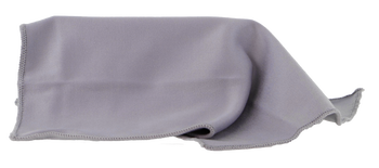 Das Bild zeigt ein Brillenputztuch in grau.