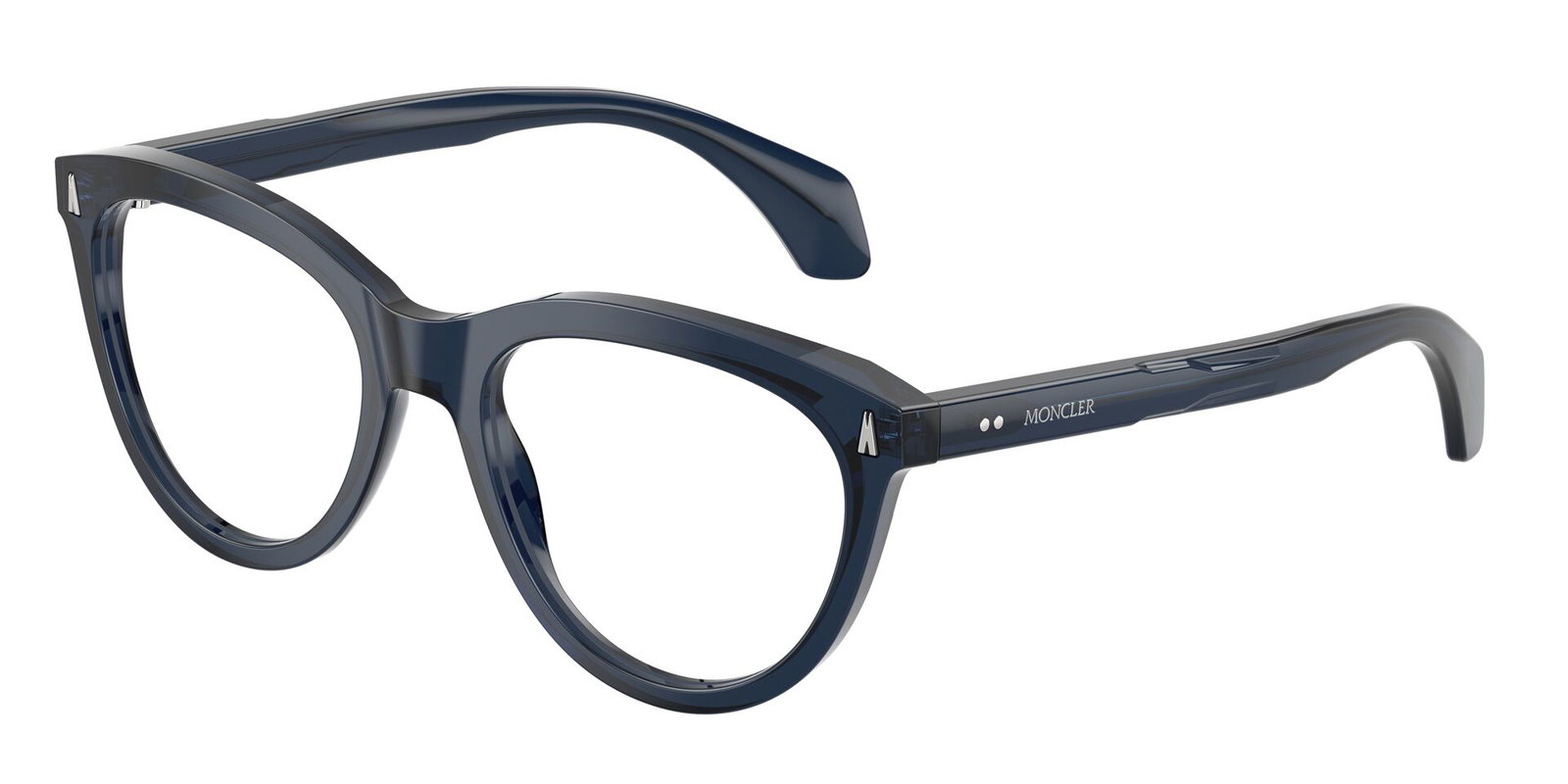 zu sehen ist die Korrektionsbrille 2026 von Moncler in der Farbe Dunkelblau.