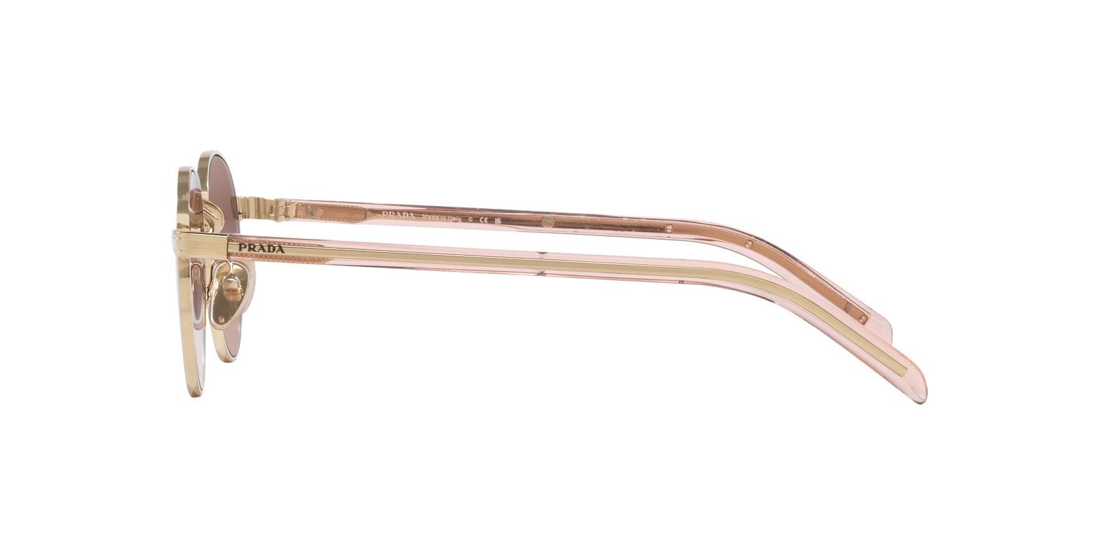 Auf diesem Bild sehen Sie die Sonnenbrille 0PR B53S von Prada in der Farbe Gold.