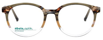 Das Bild zeigt die Korrektionsbrille 148841 von der Marke Abele Optik in grün/rosa/weiß.