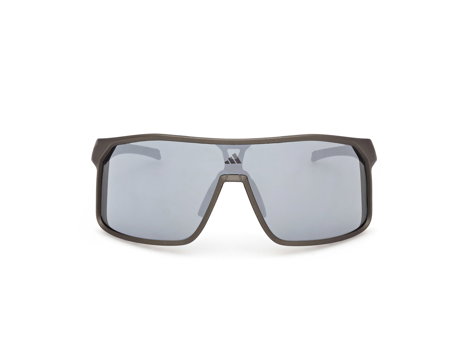 Das Bild zeigt die Adidas Sport Sonnenbrille Alkator SP0124 in matt dunkelgrün von vorne.