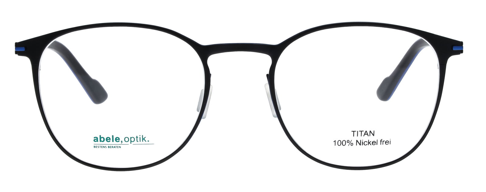 Das Bild zeigt die Korrektionsbrille 148111 von der Marke Abele Optik in schwarzblau.