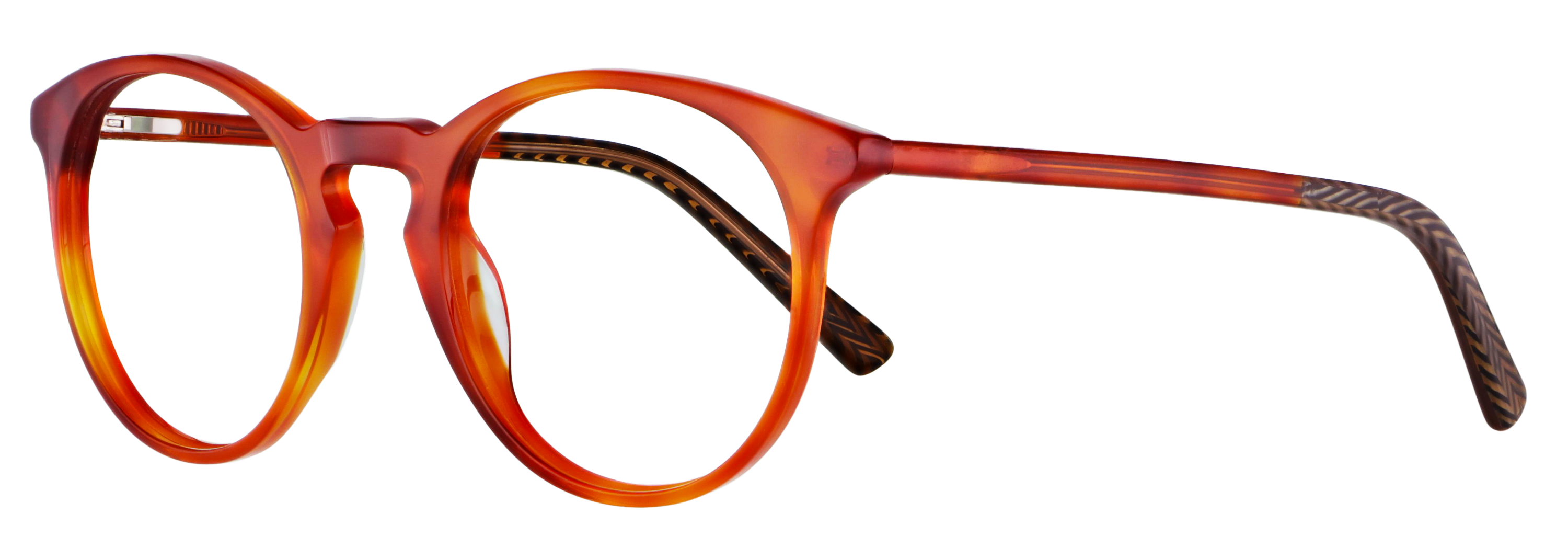 Das Bild zeigt die Korrektionsbrille 140511 von der Marke Abele Optik in rot-orange.