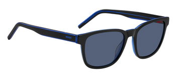 Das Bild zeigt die Sonnenbrille HG1243/S D51 von der Marke Hugo in schwarz/blau.