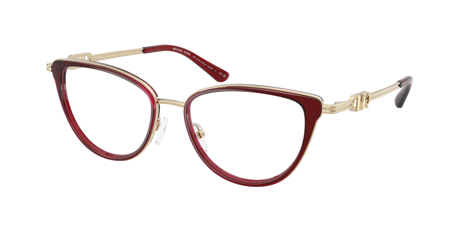 zu sehen ist die Korrektionsbrille von Michael Kors in der Farbe Rot.