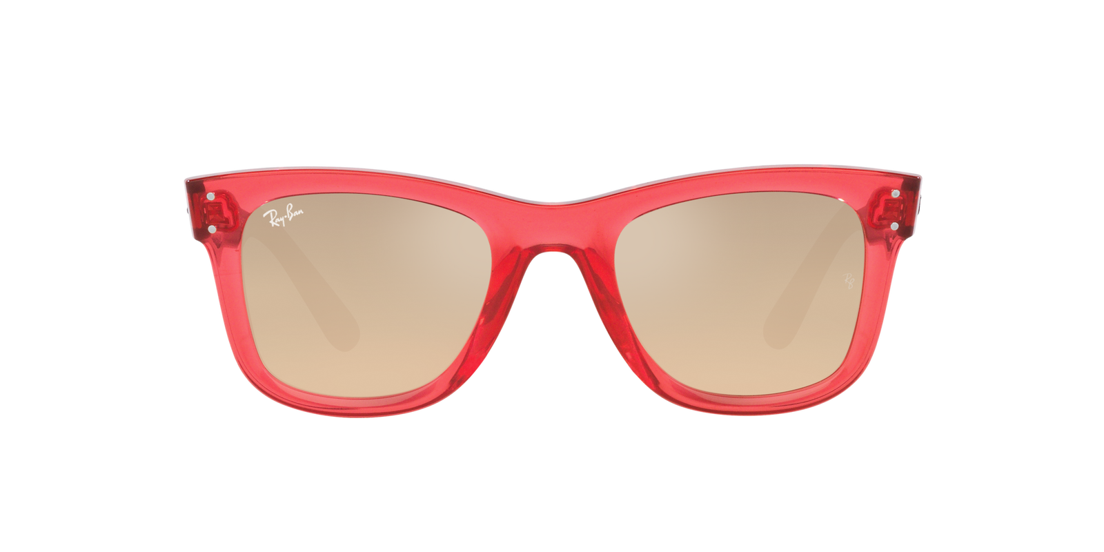 Das Bild zeigt die Sonnenbrille  0RBR0502S 67132O von der Marke Ray Ban in rot transparent.